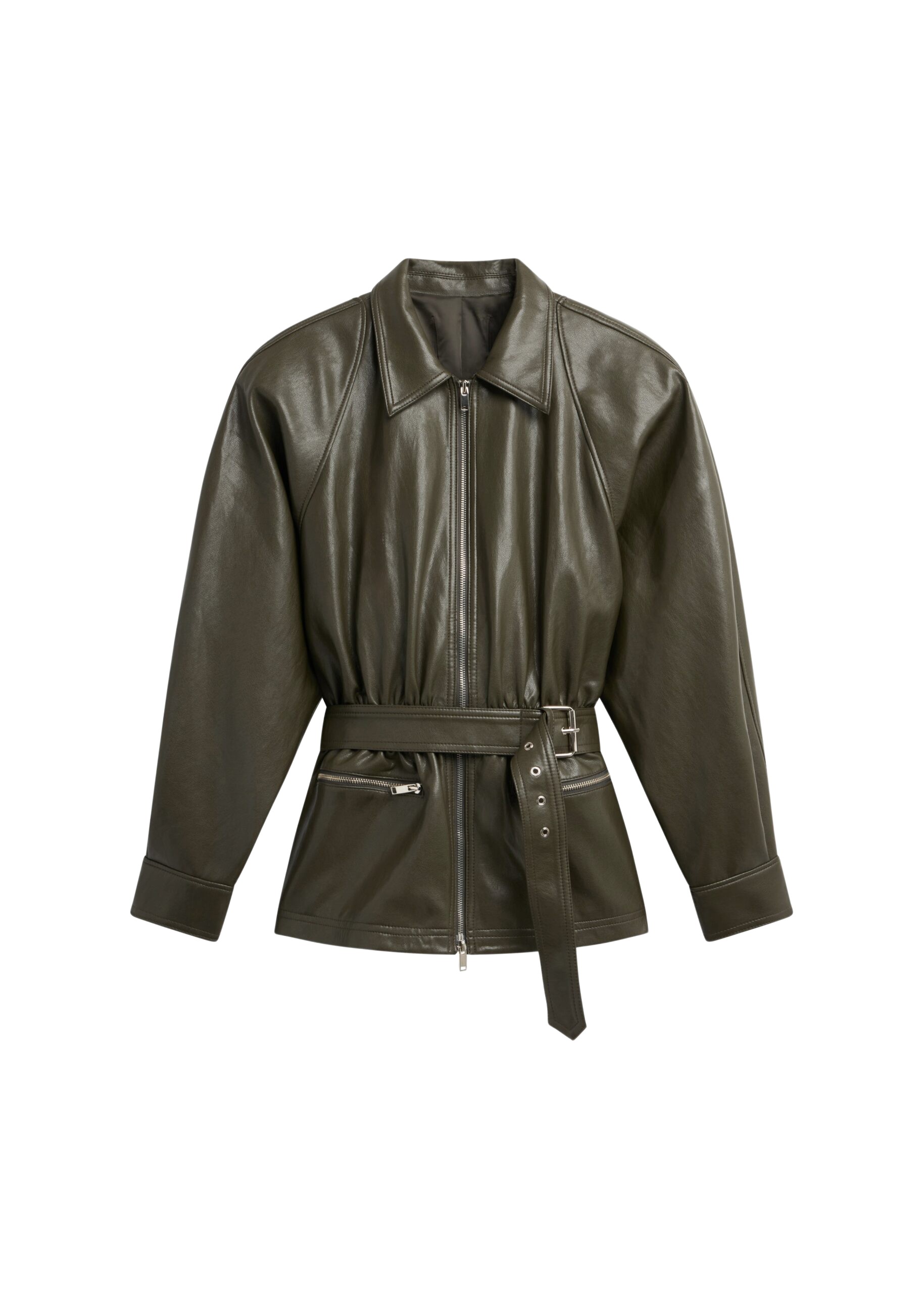 The-Frankie-Shop-Annette-Faux-Leather-Peplum-Jacket-Olive-coveti-11-scaled77323_nobg The Frankie Shop Annette Faux Leather Peplum Jacket - Olive - Oversized Minimalist Jackets in Green - Shop at Luxury Shoes