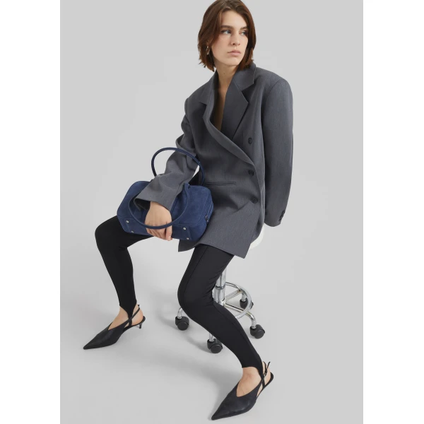 The Frankie Shop Antwerp Wrap Blazer - Grey - Oversized Minimalist Jackets in Grey - Shop at Luxury Shoes 