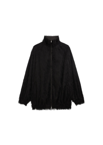 The Frankie Shop Baxter Fringed Track Jacket - Black - Oversized Minimalist Jackets in Black - Shop at Luxury Shoes 