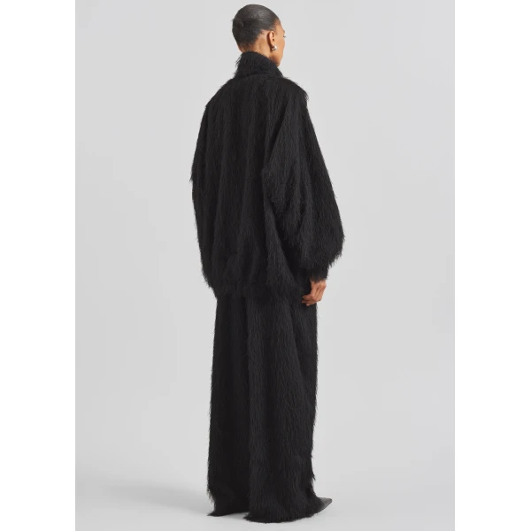 The Frankie Shop Baxter Fringed Track Pants - Black - Oversized Minimalist Pants in Black - Shop at Luxury Shoes 