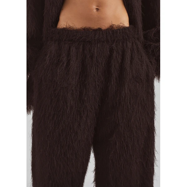 The Frankie Shop Baxter Fringed Track Pants - Dark Brown - Oversized Minimalist Pants in Brown - Shop at Luxury Shoes 