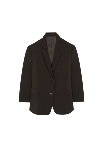 The Frankie Shop Bea Blazer - Dark Espresso - Oversized Minimalist Jackets in Brown - Shop at Luxury Shoes 