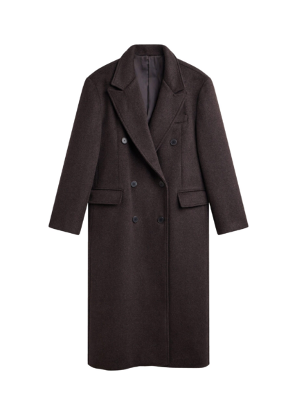 The Frankie Shop Bellace Wool Coat - Brown - Oversized Minimalist Coats in Brown - Shop at Luxury Shoes 