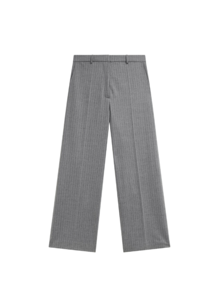 The Frankie Shop Brickell Striped Trousers - Grey/Brown - Oversized Minimalist Pants in Brown - Shop at Luxury Shoes 
