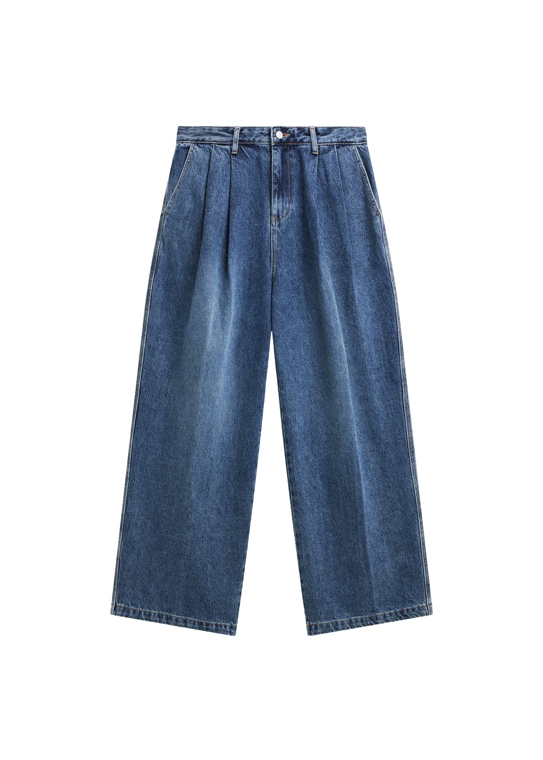 The-Frankie-Shop-Buxton-Pleated-Wide-Jeans-Medium-Wash-coveti-1184036_nobg The Frankie Shop Buxton Pleated Wide Jeans - Medium Wash - Oversized Minimalist Pants in Blue - Shop at Luxury Shoes