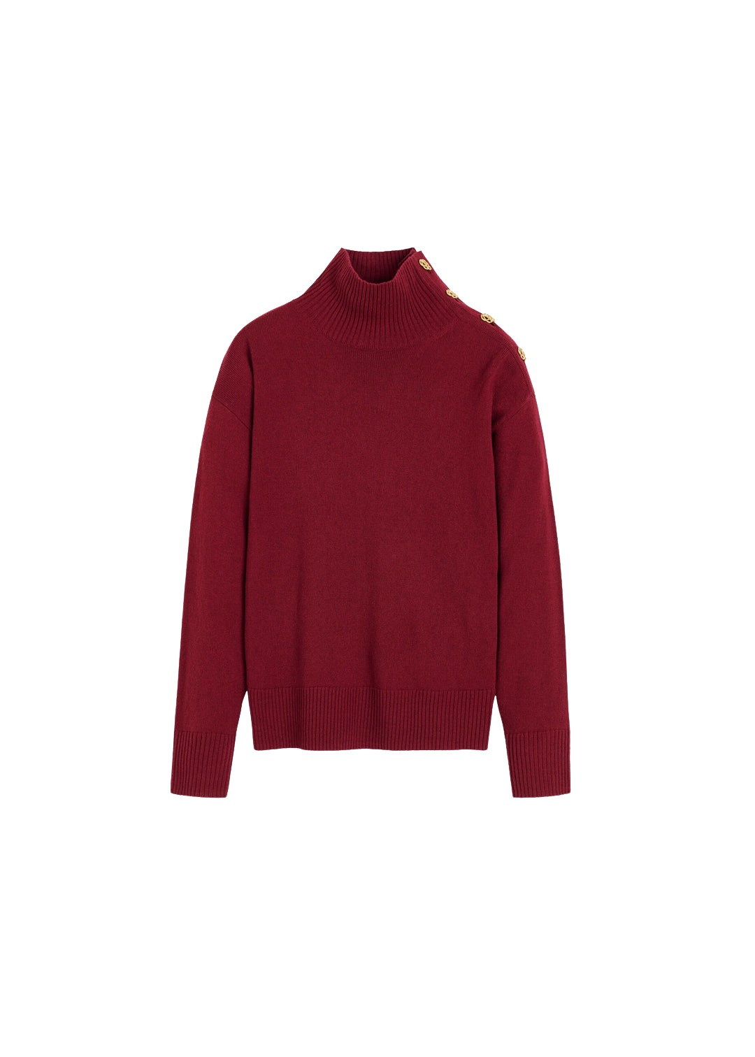 The-Frankie-Shop-By-Malene-Birger-Vanille-Wool-Sweater-Cabernet-coveti-998370_nobg The Frankie Shop By Malene Birger Vanille Wool Sweater - Cabernet - Oversized Minimalist Knitwear in Red - Shop at Luxury Shoes