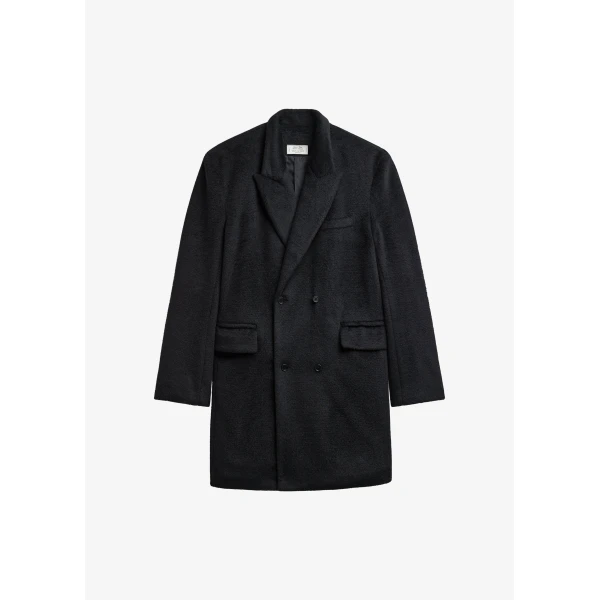The Frankie Shop Coblence Textured Wool-Blend Coat - Black - Oversized Minimalist Coats in Black - Shop at Luxury Shoes 