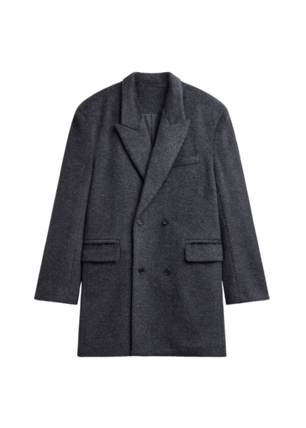 The Frankie Shop Coblence Textured Wool-Blend Coat - Dark Grey - Oversized Minimalist Coats in Grey - Shop at Luxury Shoes 