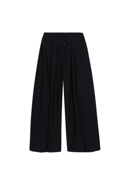 The Frankie Shop Corlen Pleated Wide Pants - Black - Oversized Minimalist Pants in Black - Shop at Luxury Shoes 