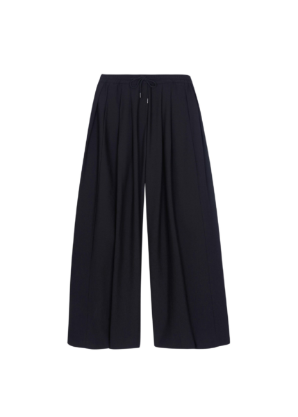 The Frankie Shop Corlen Pleated Wide Pants - Dark Navy - Oversized Minimalist Pants in Blue - Shop at Luxury Shoes 