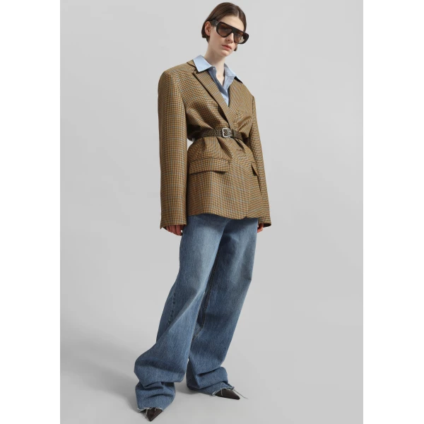 The Frankie Shop Dalston Jeans - Medium Wash - Oversized Minimalist Pants in Blue - Shop at Luxury Shoes 
