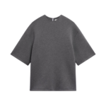 The Frankie Shop Delancey Neoprene Tee - Dark Grey - Oversized Minimalist Tops in Grey - Shop at Luxury Shoes 