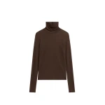 The Frankie Shop Evren Sheer Turtleneck - Brown - Oversized Minimalist Knitwear in Brown - Shop at Luxury Shoes 