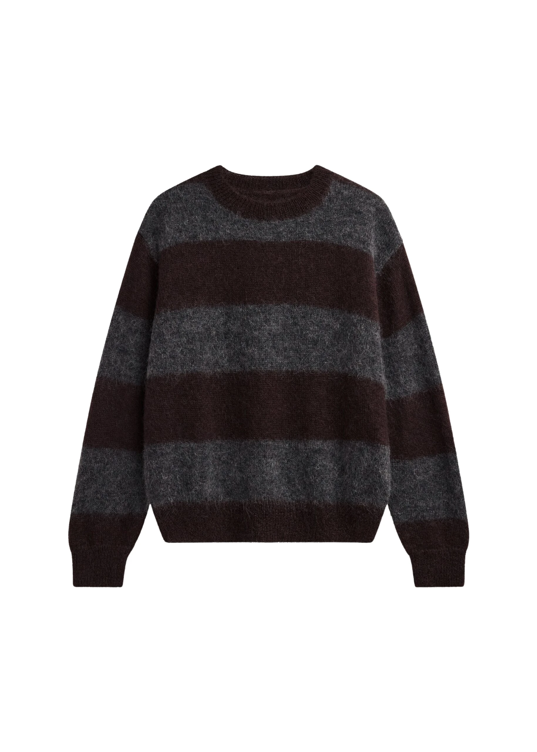 The-Frankie-Shop-Gimel-Mohair-Sweater-GreyBrown-Stripe-coveti-9-scaled67948_nobg The Frankie Shop Gimel Mohair Sweater - Grey/Brown Stripe - Oversized Minimalist Knitwear in Brown - Shop at Luxury Shoes