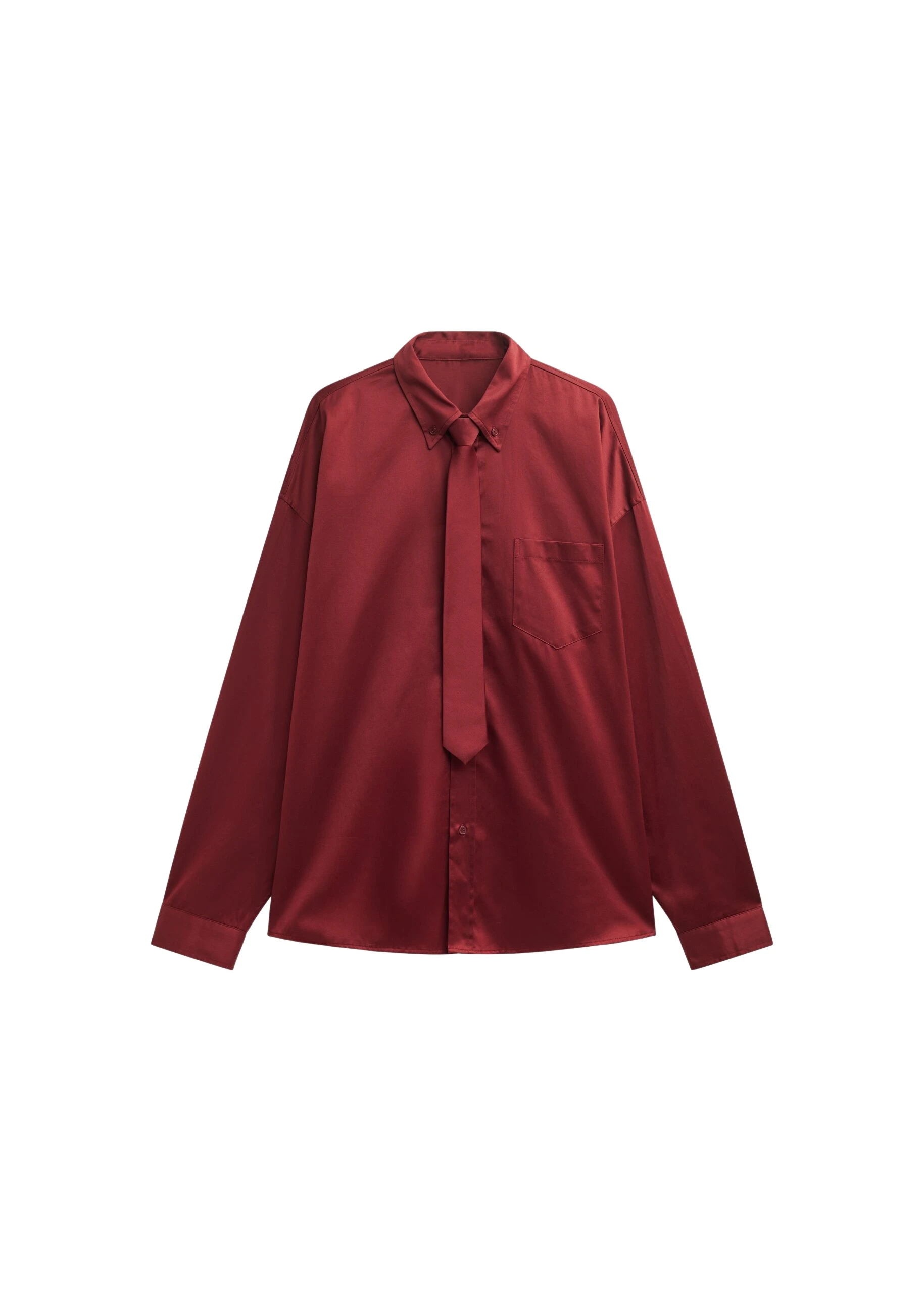 The-Frankie-Shop-Havelock-Oversized-Neck-Tie-Shirt-Dark-Red-coveti-scaled95641_nobg The Frankie Shop Havelock Oversized Neck-Tie Shirt - Dark Red - Oversized Minimalist Tops in Red - Shop at Luxury Shoes