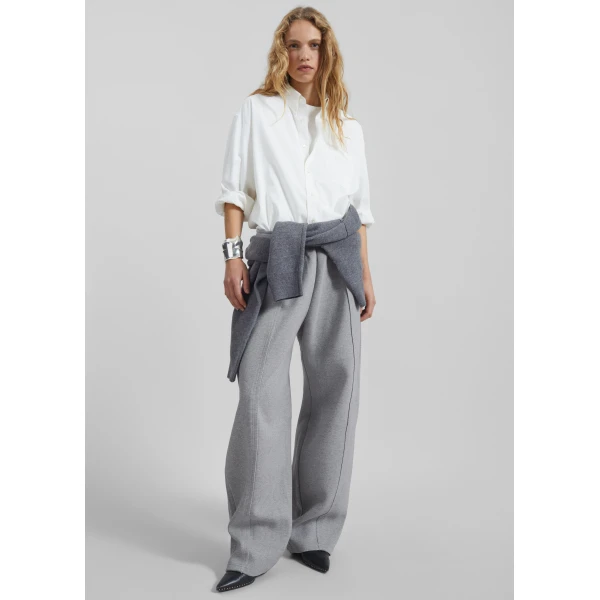 The Frankie Shop Keane Tapered Sweatpants - Grey - Oversized Minimalist Pants in Grey - Shop at Luxury Shoes 