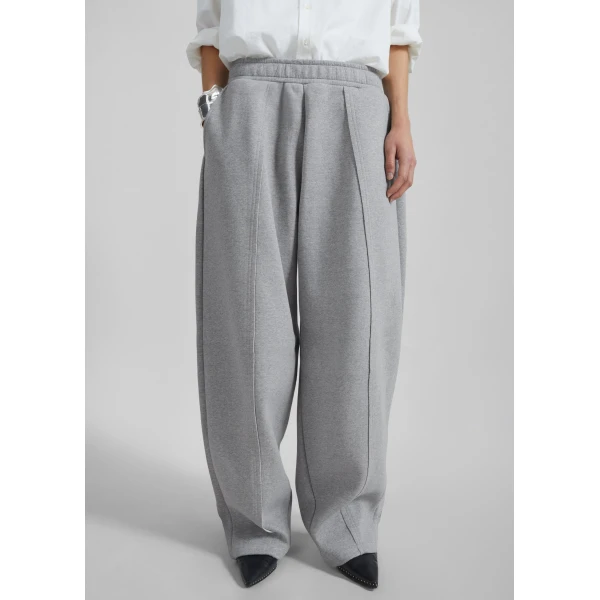 The Frankie Shop Keane Tapered Sweatpants - Grey - Oversized Minimalist Pants in Grey - Shop at Luxury Shoes 