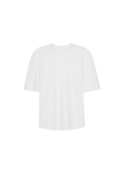 The Frankie Shop Laval Sculpted Sleeve T-Shirt - White - Oversized Minimalist Tops in White - Shop at Luxury Shoes 