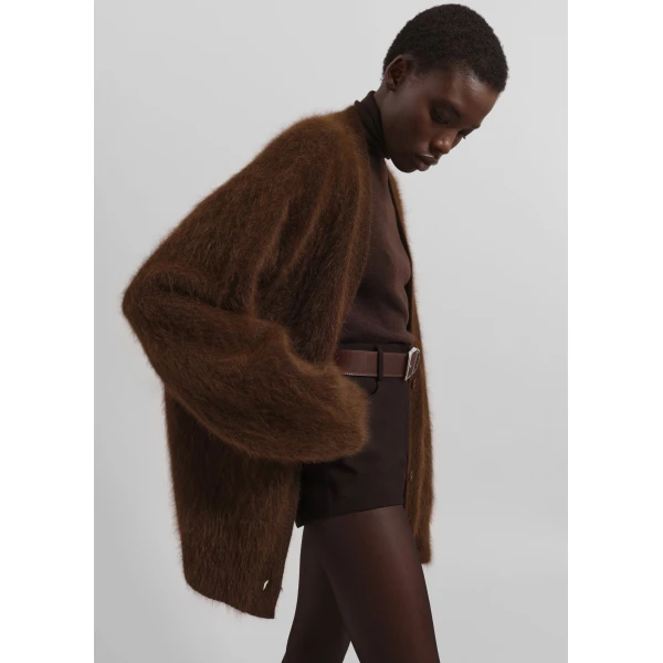 The Frankie Shop Loen Hot Pants - Brown - Oversized Minimalist Pants in Brown - Shop at Luxury Shoes 