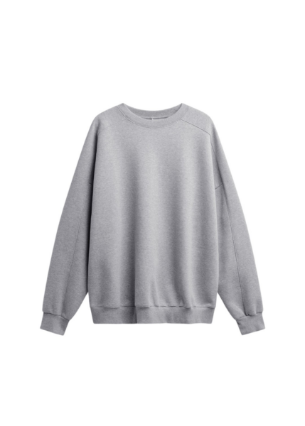 The Frankie Shop Lonay Balloon Sleeve Sweatshirt - Grey - Oversized Minimalist Tops in Grey - Shop at Luxury Shoes 