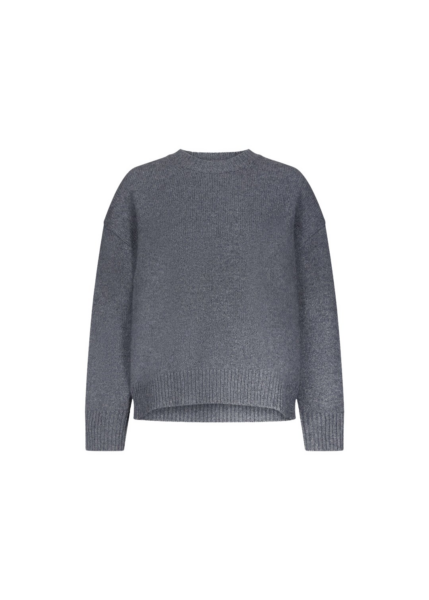 The Frankie Shop Loulou De Saison Pia Oversized Cashmere Sweater - Anthracite Melange - Oversized Minimalist Knitwear in Grey - Shop at Luxury Shoes 