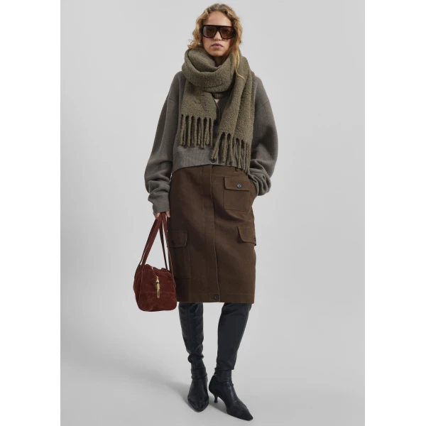 The Frankie Shop Mayenne Cargo Skirt - Brown - Oversized Minimalist Skirts in Brown - Shop at Luxury Shoes 