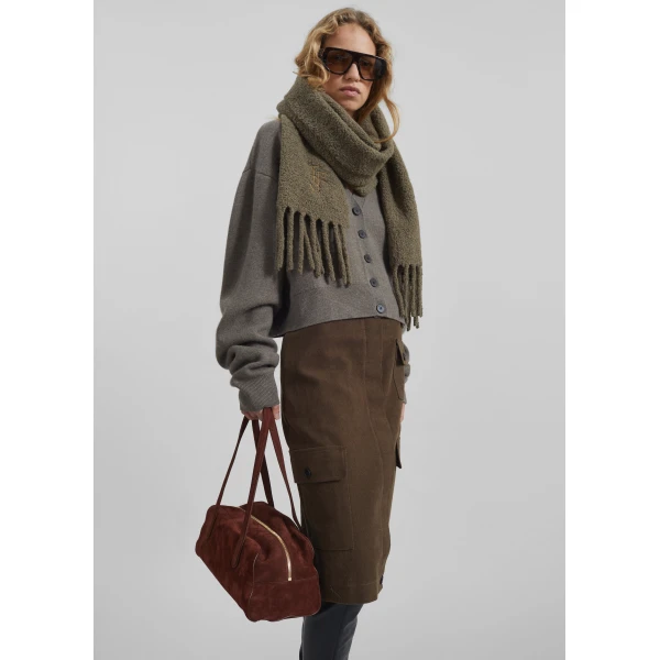 The Frankie Shop Mayenne Cargo Skirt - Brown - Oversized Minimalist Skirts in Brown - Shop at Luxury Shoes 