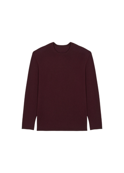 The Frankie Shop Morang Merino Wool Sweater - Burgundy - Oversized Minimalist Knitwear in Red - Shop at Luxury Shoes 