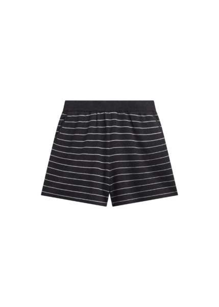 The Frankie Shop Nolma Knit Shorts - Grey/White Stripe - Oversized Minimalist Shorts in Grey - Shop at Luxury Shoes 