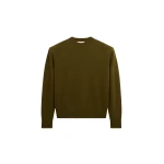 The Frankie Shop Rafaela Padded Knit Sweater - Olive - Oversized Minimalist Knitwear in Green - Shop at Luxury Shoes 