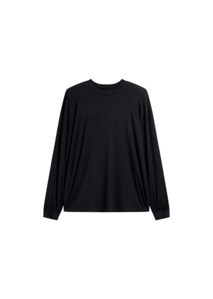 The Frankie Shop Ravvi Soft Padded Top - Black - Oversized Minimalist Tops in Black - Shop at Luxury Shoes 