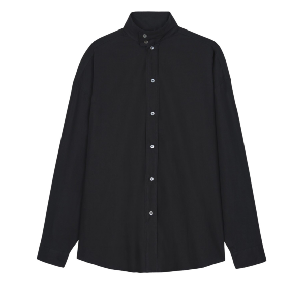 The Frankie Shop Riken Oversized Shirt - Black - Oversized Minimalist Tops in Black - Shop at Luxury Shoes 