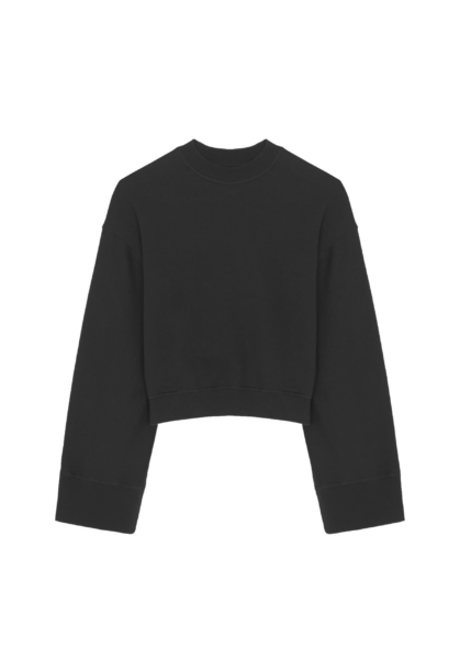 The Frankie Shop Talia Sweatshirt - Black - Oversized Minimalist Tops in Black - Shop at Luxury Shoes 