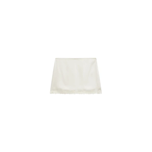 The Frankie Shop Tanvi Lace Mini Skirt - Ivory - Oversized Minimalist Skirts in Ivory - Shop at Luxury Shoes 