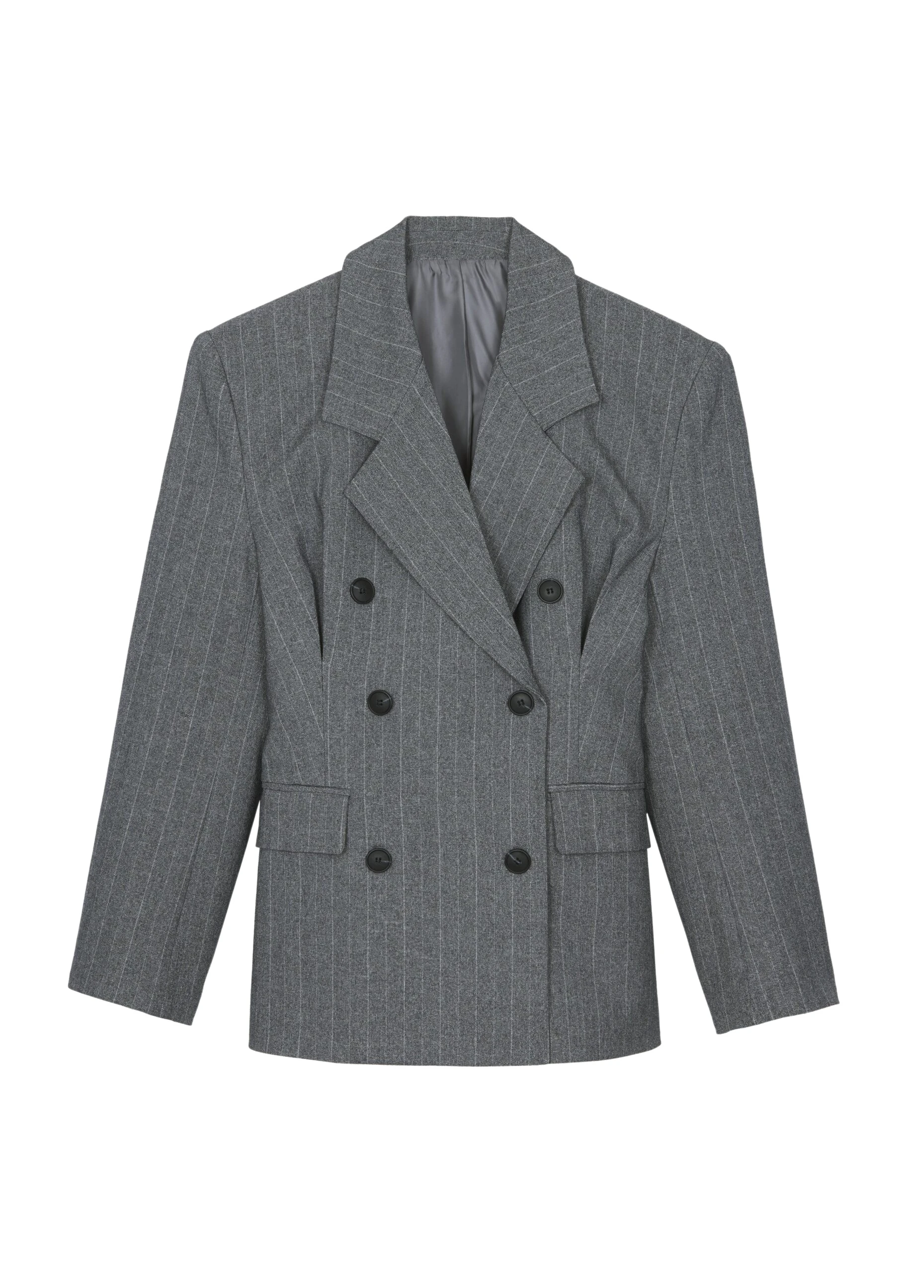 The-Frankie-Shop-Tenby-Striped-Cinched-Blazer-Grey-Melange-coveti-10-scaled16456_nobg The Frankie Shop Tenby Striped Cinched Blazer - Grey Melange - Oversized Minimalist Jackets in Grey - Shop at Luxury Shoes