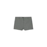 The Frankie Shop Tenby Striped Hot Pants - Grey Melange - Oversized Minimalist Pants in Grey - Shop at Luxury Shoes 