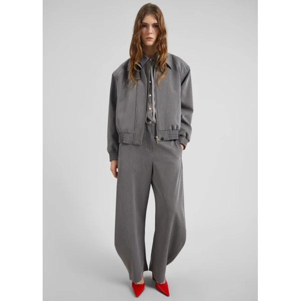 The Frankie Shop Vosges Padded Blouson Jacket - Grey - Oversized Minimalist Jackets in Grey - Shop at Luxury Shoes 