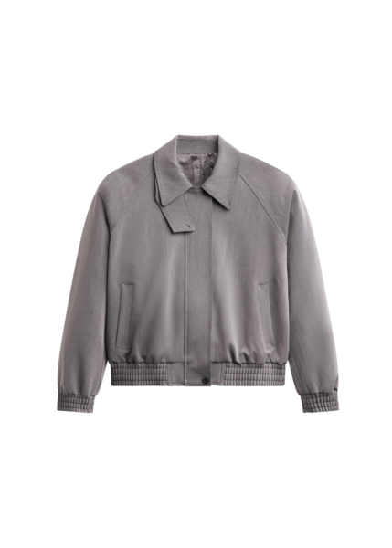 The Frankie Shop Vosges Padded Blouson Jacket - Grey - Oversized Minimalist Jackets in Grey - Shop at Luxury Shoes 
