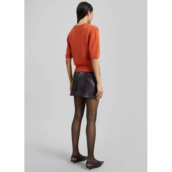 The Frankie Shop Zoersel Knit Top - Orange - Oversized Minimalist Tops in Orange - Shop at Luxury Shoes 