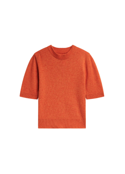 The Frankie Shop Zoersel Knit Top - Orange - Oversized Minimalist Tops in Orange - Shop at Luxury Shoes 