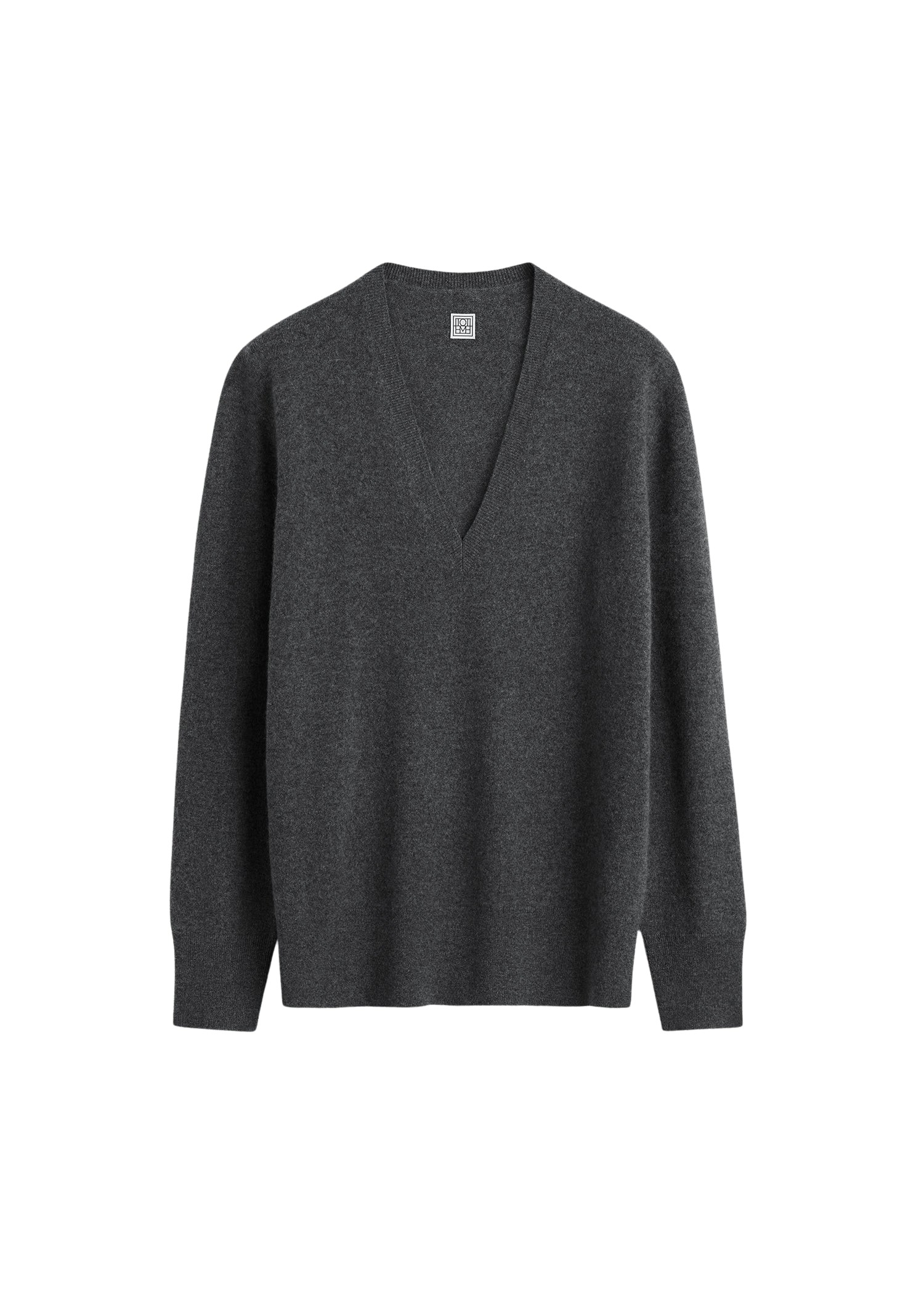 Toteme-Cashmere-v-neck-knit-charcoal83856_nobg Toteme Knitwear with minimalist design at Luxury Shoes