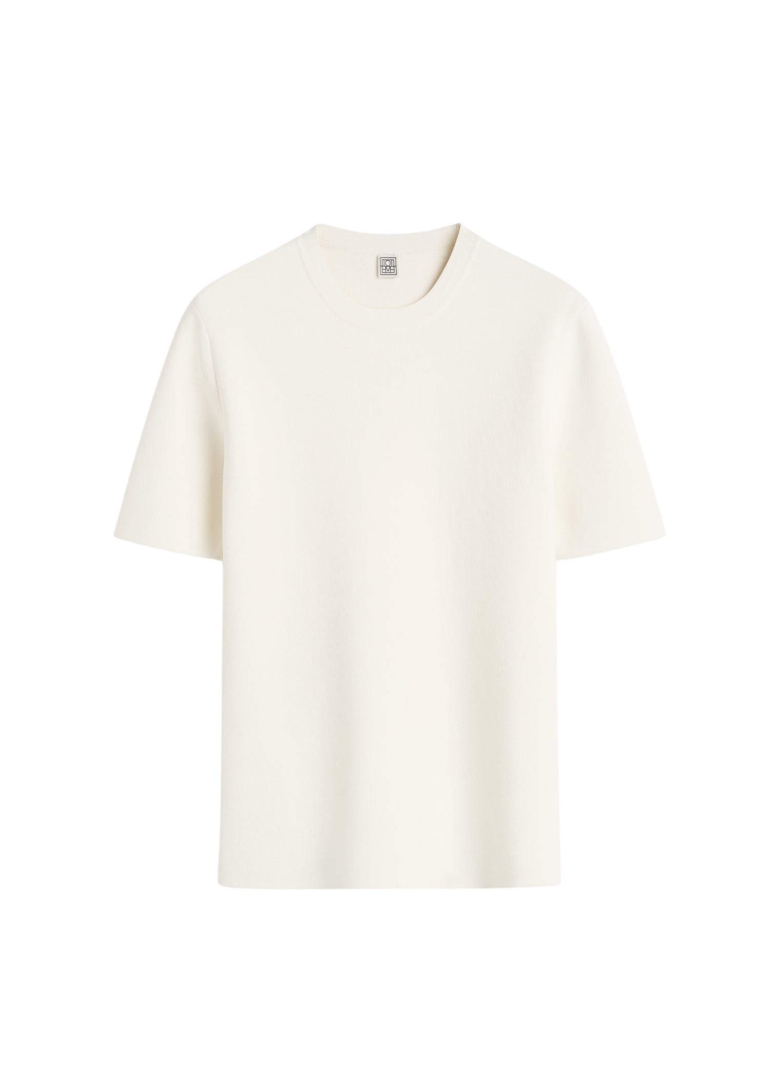 Toteme-Compact-knit-tee-optic-white44592_nobg Toteme Tops with minimalist design at Luxury Shoes