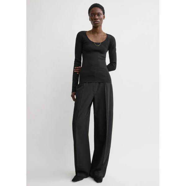 Compact knit top black - Image 3