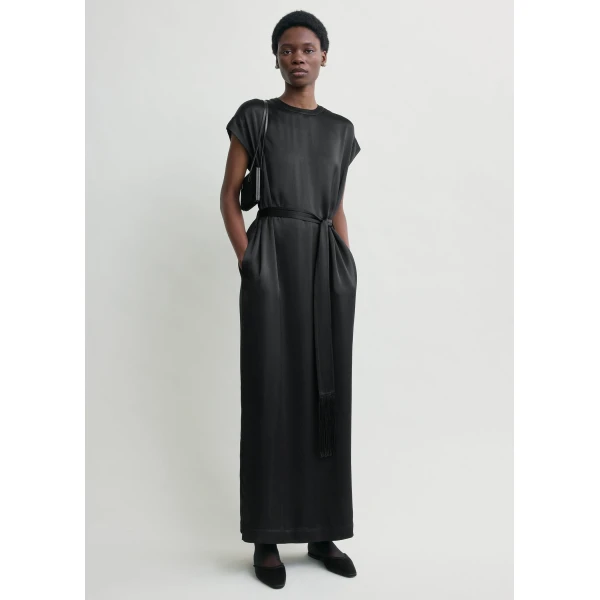 Crew satin dress black - Image 3