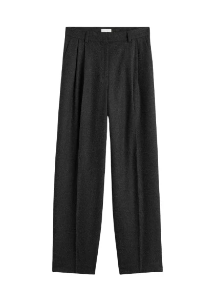 Toteme-Double-pleat-winter-trousers-charcoal90481_nobg Toteme Pants with minimalist design at Luxury Shoes