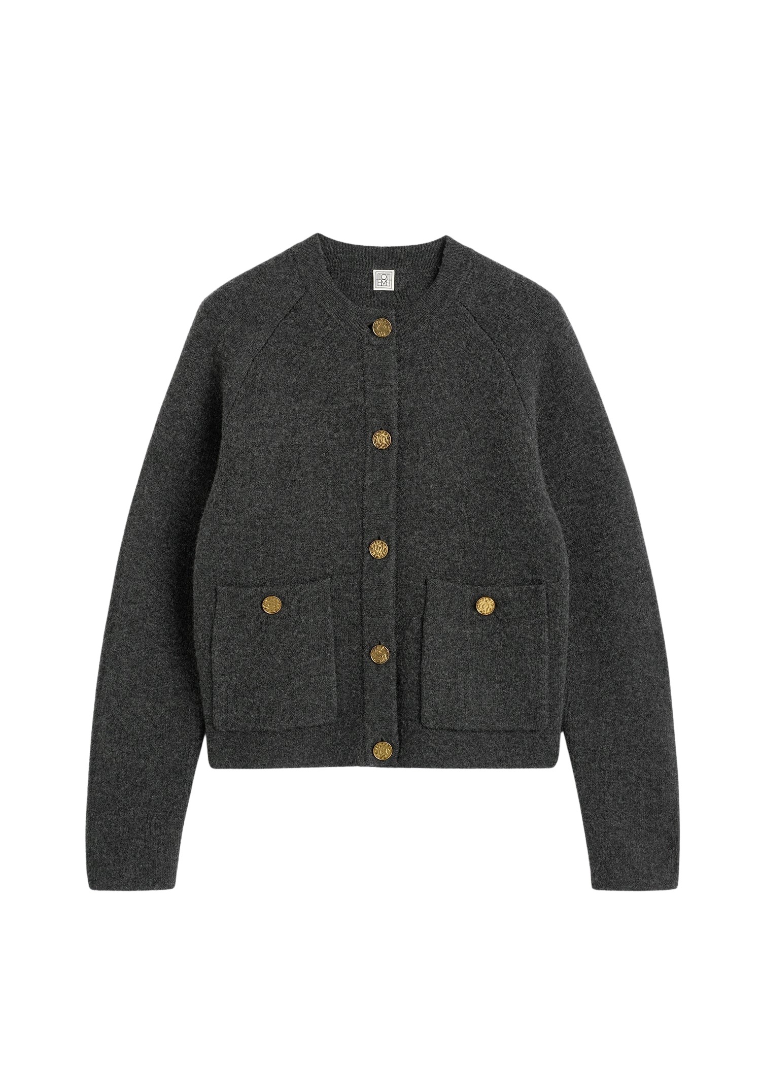 Toteme-Hammered-button-cardigan-charcoal64635_nobg Toteme Knitwear with minimalist design at Luxury Shoes