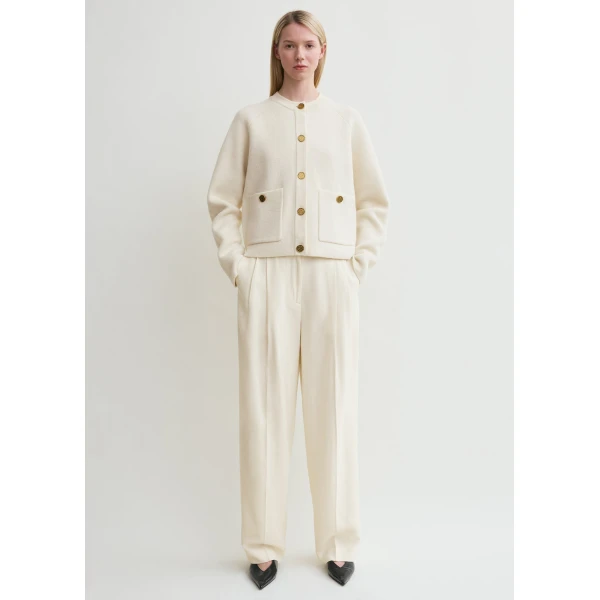 Hammered button cardigan milk - Image 3