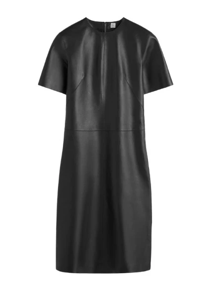 Toteme-Leather-tee-dress-black19306_nobg Toteme Dresses with minimalist design at Luxury Shoes