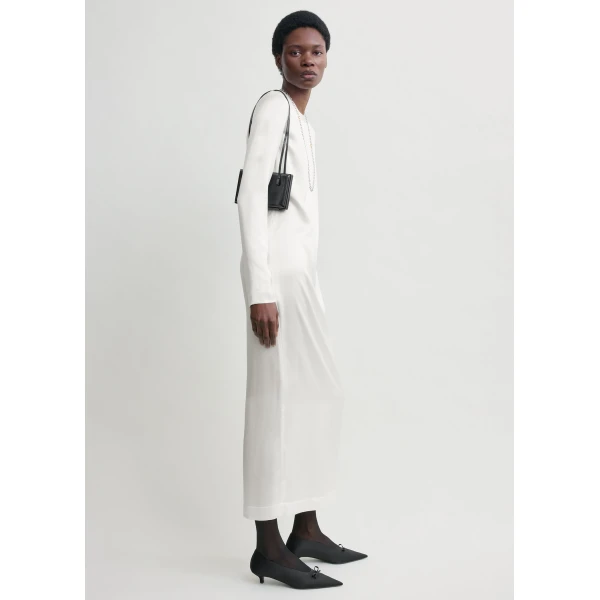 Long satin dress white - Image 3