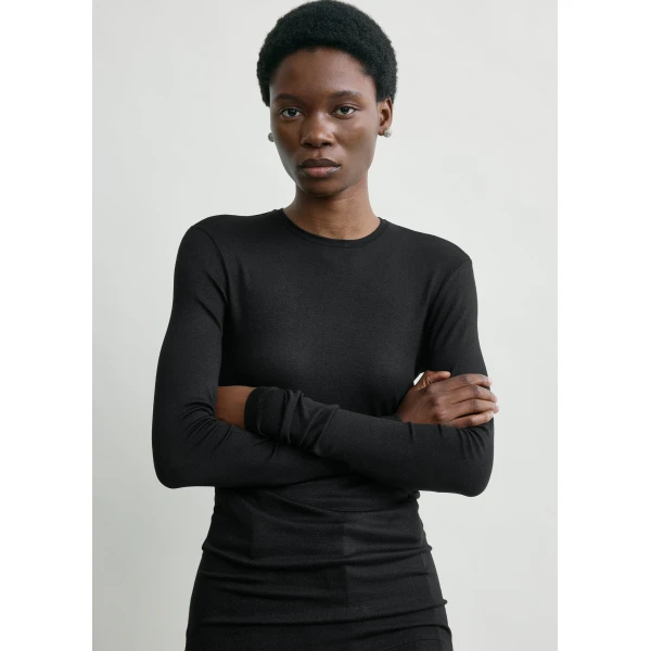Long-sleeve jersey top black - Image 5